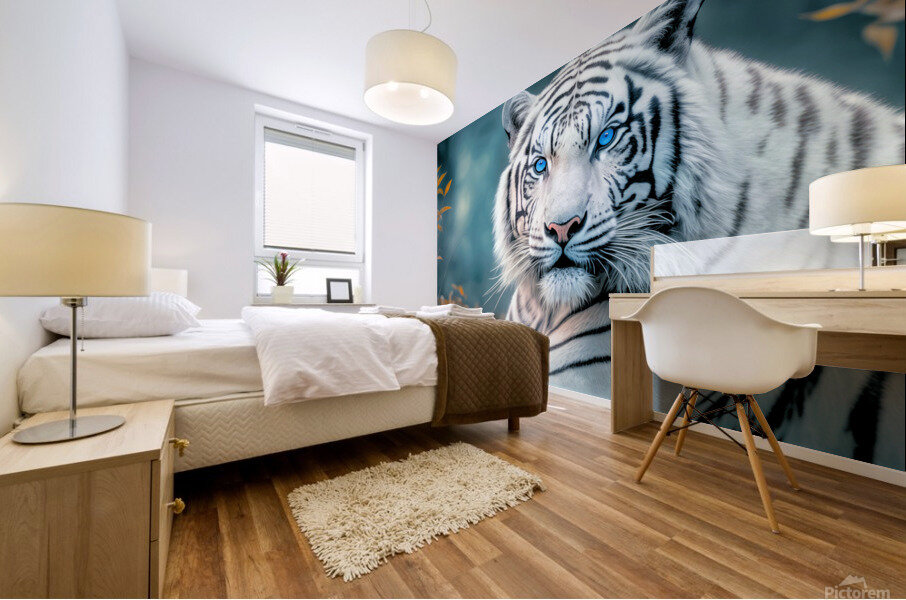 White Tiger Mural print