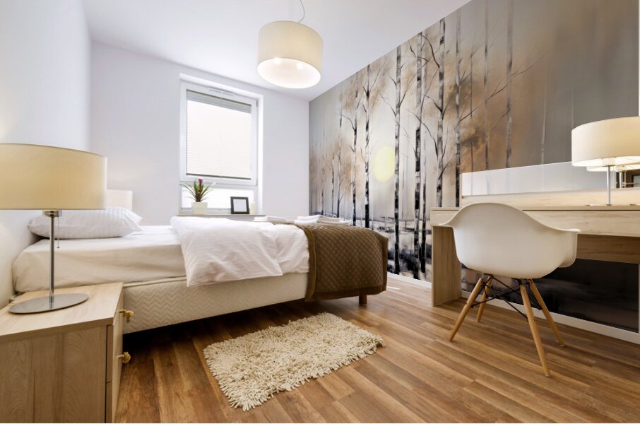 Birch Sunrise Mural print