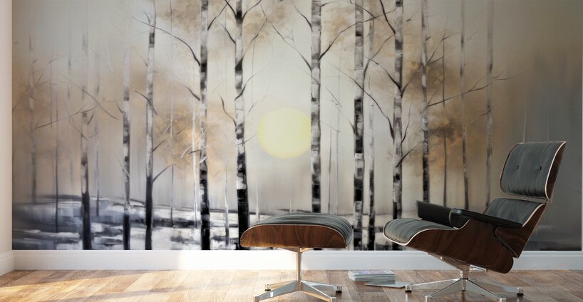 Birch Sunrise Wall Murals